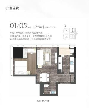 1室1厅 72㎡